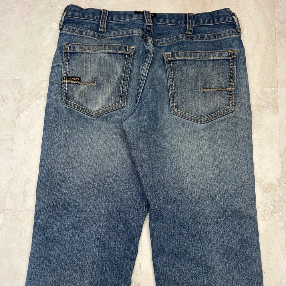 Ariat Rebar M5 Straight Leg Jeans Blue Mens 32x34 Medium Wash Workwear Denim
